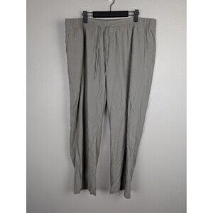 Old Navy Pants Mens XL Gray Linen Blend Drawstring Casual Relaxed Fit Pockets